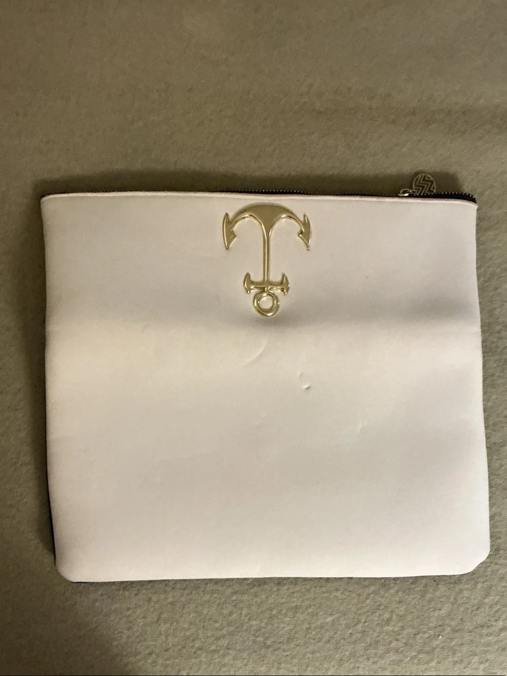 Macbeth Collection by Margaret Josephs Navy and White Anchor Zip Cosmetic Pouch